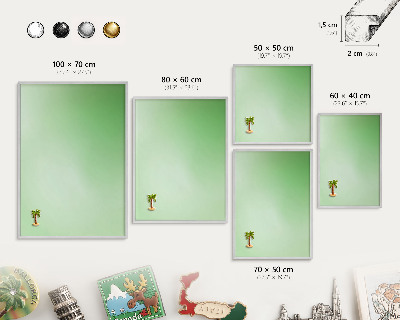 Decoratief metalen magneetbord in een zilveren lijst Groene harmonie