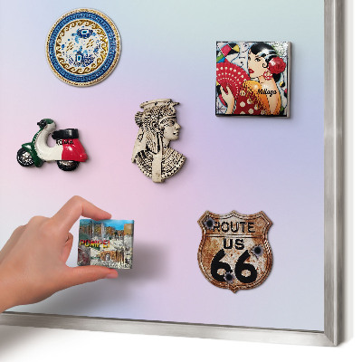 Magneetbord voor souvenir magneten met zilveren lijst Pastelkleurige overgang