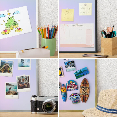 Magneetbord voor souvenir magneten met zilveren lijst Pastelkleurige overgang