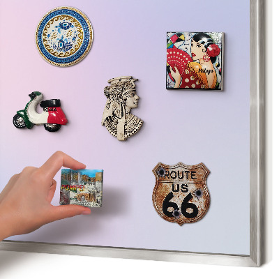 Magneetbord voor souvenir magneten met zilveren lijst Pastelkleurige overgang