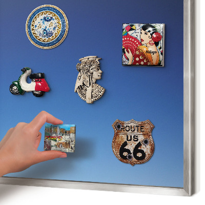 Decoratief metalen magneetbord in een zilveren lijst Blauwe kleurovergangen