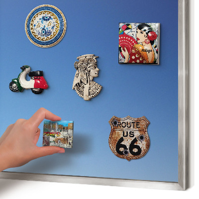Decoratief metalen magneetbord in een zilveren lijst Blauwe kleurovergangen