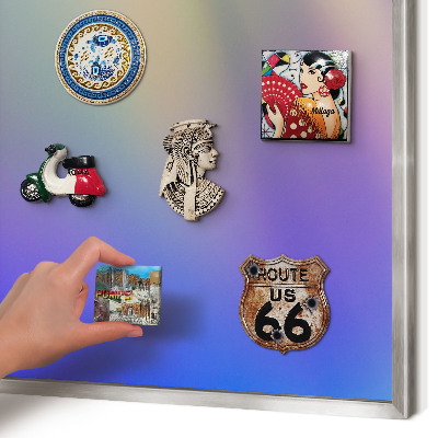 Magneetbord voor souvenir magneten met zilveren lijst Subtiele kleurovergang
