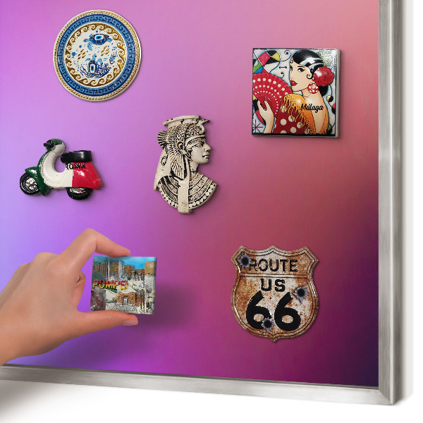 Decoratief metalen magneetbord in een zilveren lijst Kleuren van harmonie