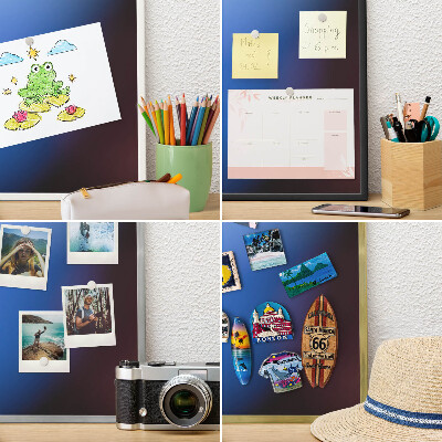 Magneetbord voor souvenir magneten met zilveren lijst Kleuren van Balans