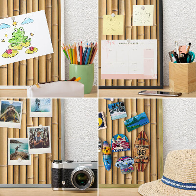 Metalen magneetbord met lijst in het goud Bamboe patroon