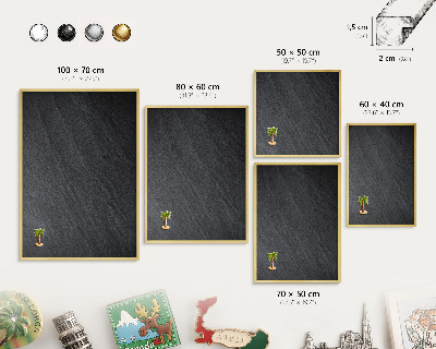 Metalen magneetbord met lijst in het goud Grijze textuur