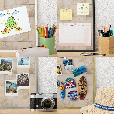 Metalen magneetbord met lijst in het goud Neutrale elegantie