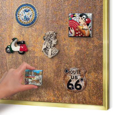 Magnetisch bord voor reismagneten met gouden lijst Roestige elegantie