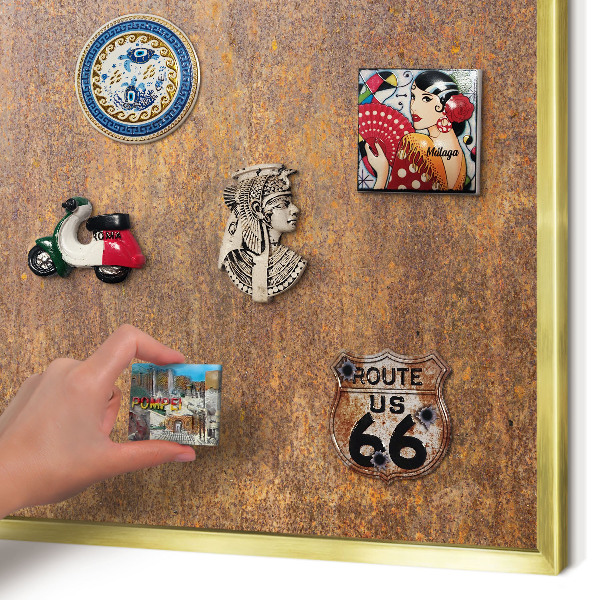 Magnetisch bord voor reismagneten met gouden lijst Roestige elegantie