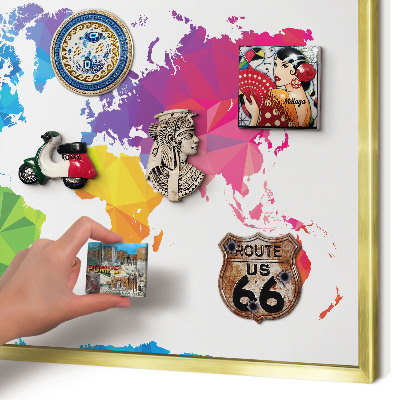 Metalen magneetbord met lijst in het goud Kleurenkaart
