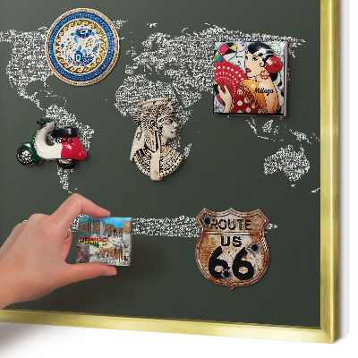 Magnetisch bord voor reismagneten met gouden lijst Tekstkaart