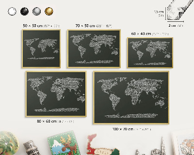 Magnetisch bord voor reismagneten met gouden lijst Tekstkaart