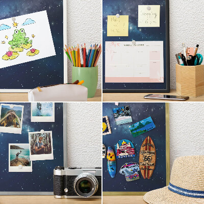 Magnetisch bord voor reismagneten met gouden lijst Sterrenruimte