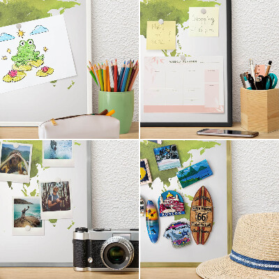 Metalen magneetbord met lijst in het goud Groene kaart