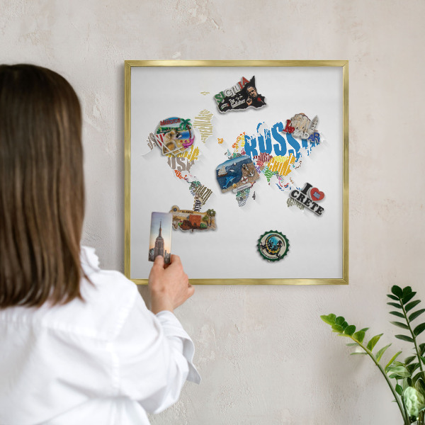 Magnetisch bord voor reismagneten met gouden lijst Kleurenkaart