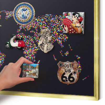 Metalen magneetbord met lijst in het goud Kleurenkaart