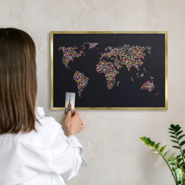 Metalen magneetbord met lijst in het goud Kleurenkaart