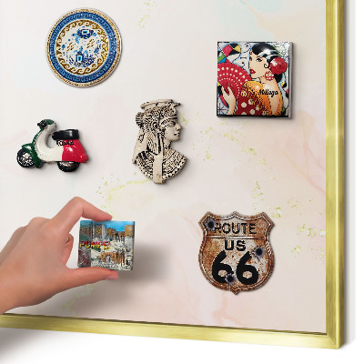 Magnetisch bord voor reismagneten met gouden lijst Pastel elegantie