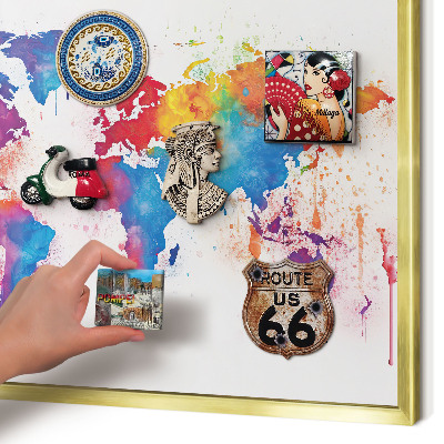 Metalen magneetbord met lijst in het goud Kleurenkaart