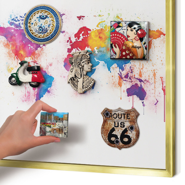Metalen magneetbord met lijst in het goud Kleurenkaart
