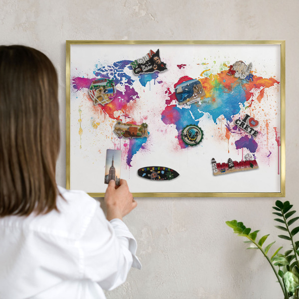 Metalen magneetbord met lijst in het goud Kleurenkaart