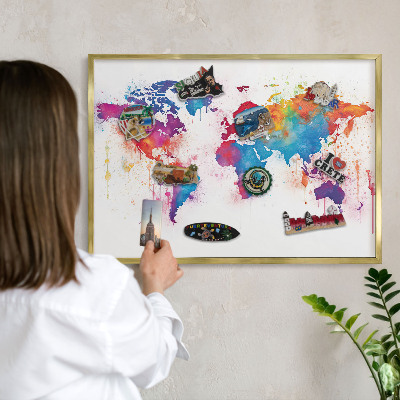 Metalen magneetbord met lijst in het goud Kleurenkaart