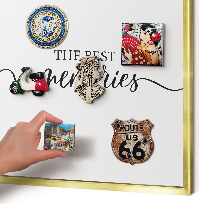 Metalen magneetbord met lijst in het goud Inspirerende herinneringen