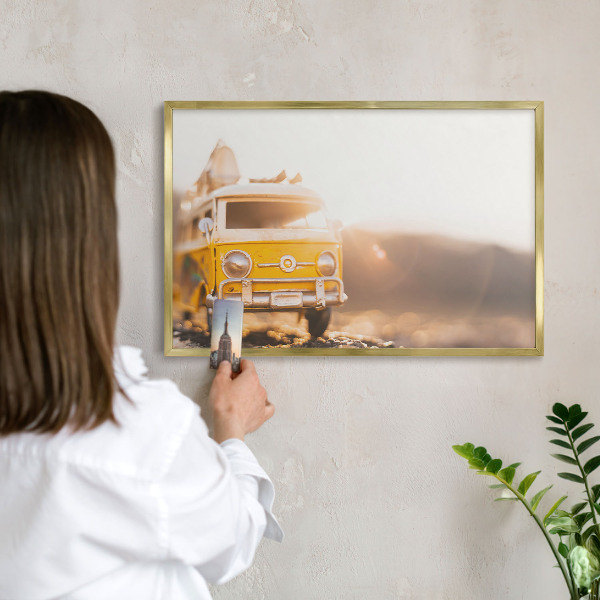 Magnetisch bord voor reismagneten met gouden lijst Retro reizen