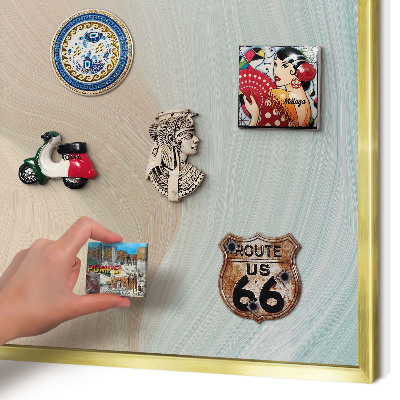 Magnetisch bord voor reismagneten met gouden lijst Pastelkleurige werveling