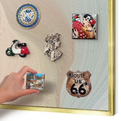Magnetisch bord voor reismagneten met gouden lijst Pastelkleurige werveling