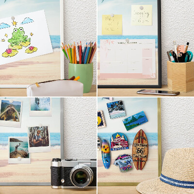 Metalen magneetbord met lijst in het goud Vakantievrede
