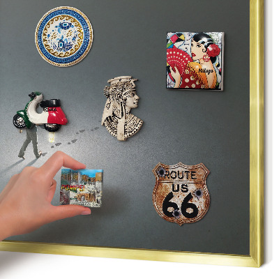 Metalen magneetbord met lijst in het goud Nachtwandeling
