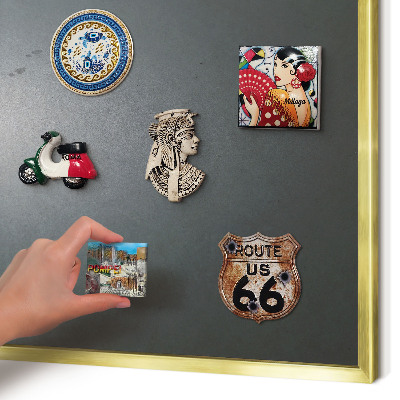 Metalen magneetbord met lijst in het goud Nachtwandeling