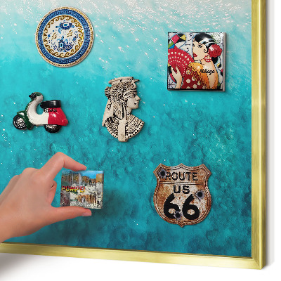 Metalen magneetbord met lijst in het goud Zomerse ontspanning