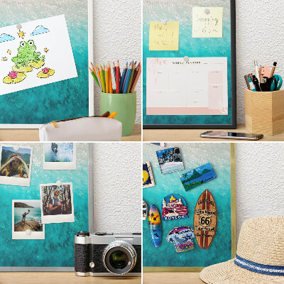 Metalen magneetbord met lijst in het goud Zomerse ontspanning