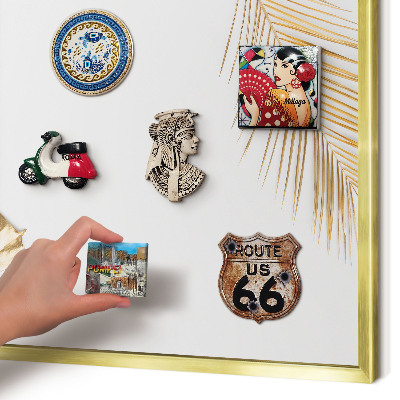 Metalen magneetbord met lijst in het goud Elegante bladeren