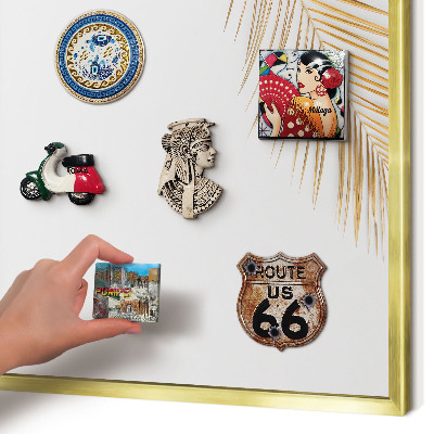 Metalen magneetbord met lijst in het goud Elegante bladeren