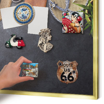 Metalen magneetbord met lijst in het goud Vakantiesfeer