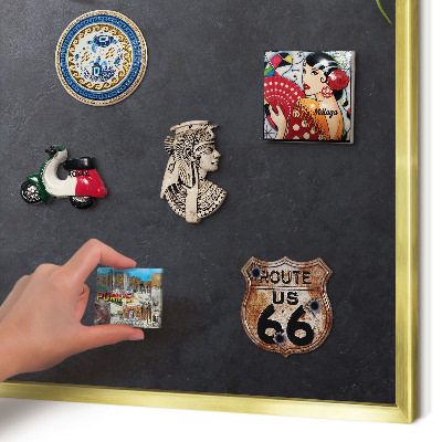 Metalen magneetbord met lijst in het goud Vakantiesfeer