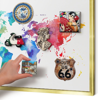 Metalen magneetbord met lijst in het goud Kleurenkaart