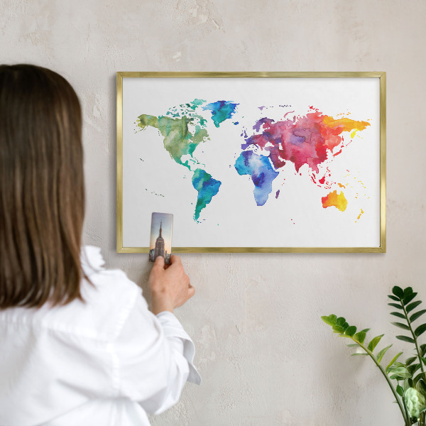 Metalen magneetbord met lijst in het goud Kleurenkaart