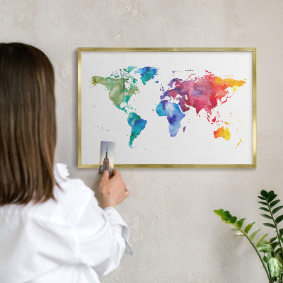 Metalen magneetbord met lijst in het goud Kleurenkaart