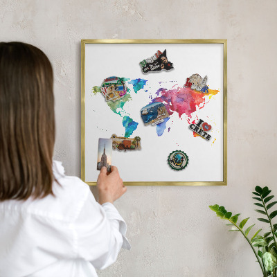 Metalen magneetbord met lijst in het goud Kleurenkaart