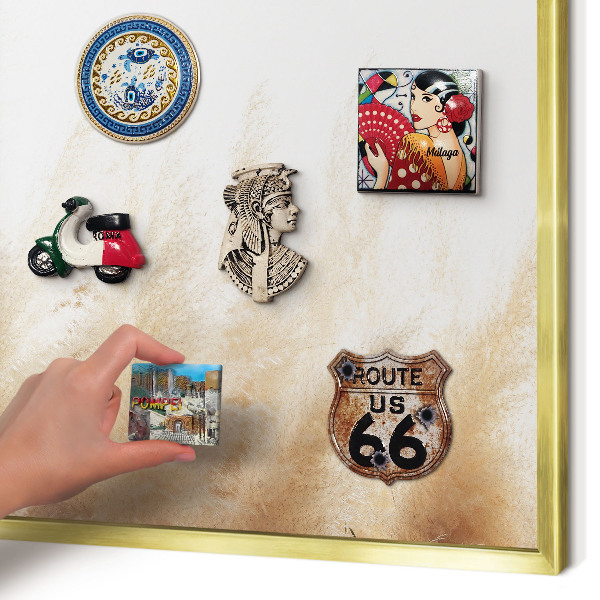 Metalen magneetbord met lijst in het goud Essentiële grassen