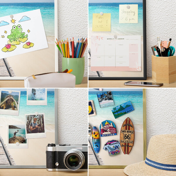 Magnetisch bord voor reismagneten met gouden lijst Ocean Pier
