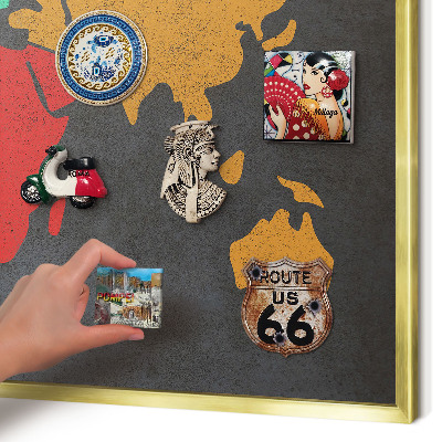 Metalen magneetbord met lijst in het goud Kleurenkaart