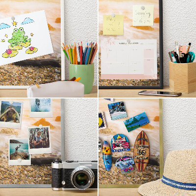 Magnetisch bord voor reismagneten met gouden lijst Kustthema