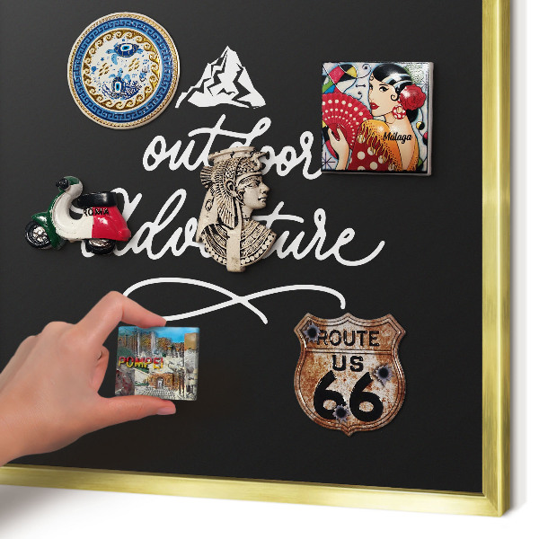 Metalen magneetbord met lijst in het goud Buitenavontuur