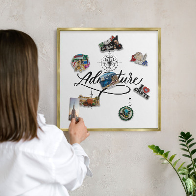 Magnetisch bord voor reismagneten met gouden lijst Typografisch avontuur